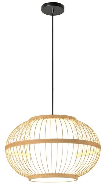 Toolight Natural, závesné stropné svietidlo 50cm 1xE27 APP1632-1CP, prírodná hnedá-biela, OSW-05144