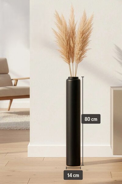 Váza DIRETO, sklolaminát, výška 80 cm, čierny mat