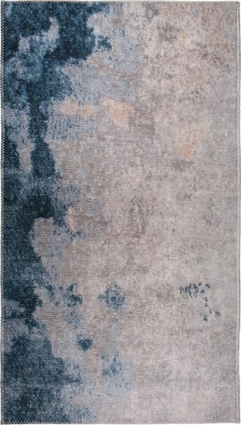 Modro-krémový prateľný koberec behúň 200x80 cm - Vitaus
