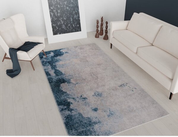 Modro-krémový prateľný koberec 230x160 cm - Vitaus