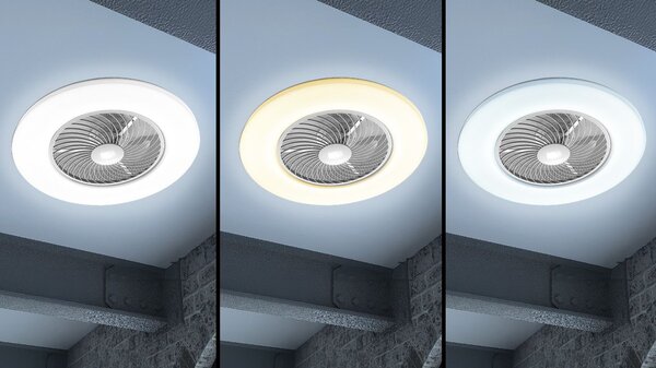 Toolight Toolight, LED stropné svietidlo s ventilátorom + diaľkové ovládanie APP1551-C, biela, OSW-05180