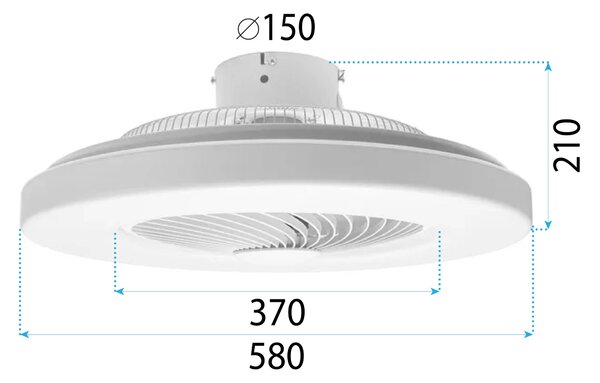 Toolight Toolight, LED stropné svietidlo s ventilátorom + diaľkové ovládanie APP1551-C, biela, OSW-05180