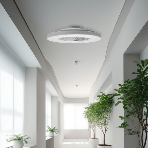 Toolight Toolight, LED stropné svietidlo s ventilátorom + diaľkové ovládanie APP1551-C, biela, OSW-05180