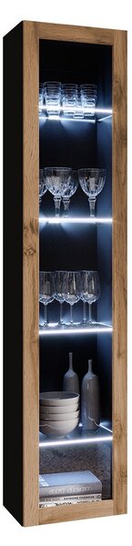 Vitrína 180 sklo Zigo, Osvetlenie: osvetlenie LED modré, Farby: čierny / wotan Mirjan24 5903211077586