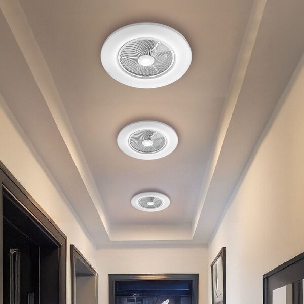 Toolight Toolight, LED stropné svietidlo s ventilátorom + diaľkové ovládanie APP1551-C, biela, OSW-05180