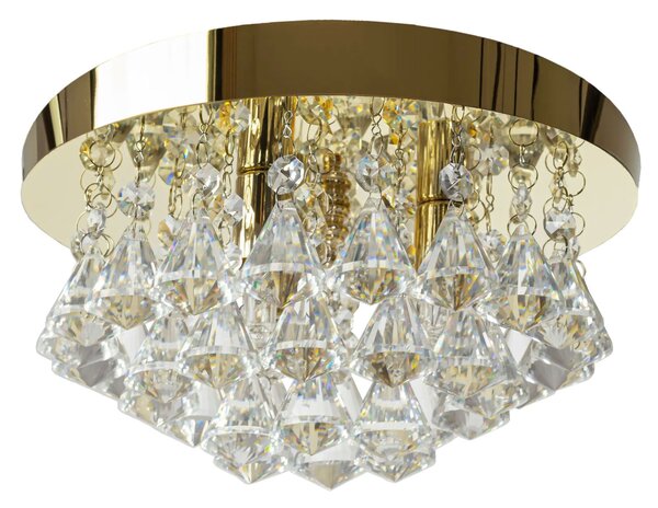 Toolight Toolight, stropné krištáľové svietidlo 3xE14 APP1655-3CP, zlatá lesklá, OSW-05118