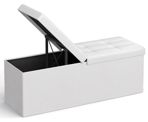 Dekorstudio Taburetka s úložným priestorom LSF75WT z ekokože 110x38x38 cm – biela