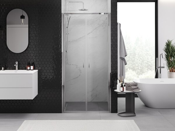 Mexen Exo, dvojkrídlové sprchové dvere 70x200 cm, 6mm číre sklo, chrómový profil, 814-070-000-01-00