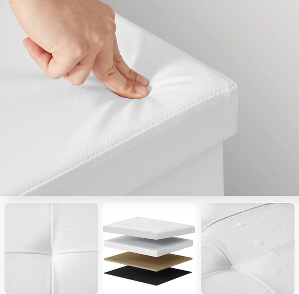 Dekorstudio Taburetka s úložným priestorom LSF75WT z ekokože 110x38x38 cm – biela