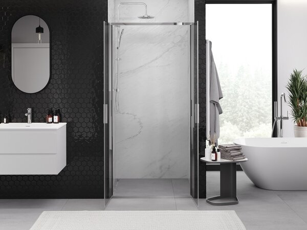 Mexen Exo, dvojkrídlové sprchové dvere 70x200 cm, 6mm číre sklo, chrómový profil, 814-070-000-01-00