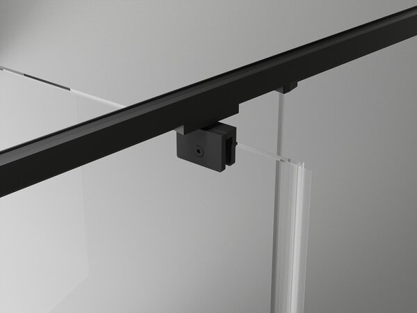 Mexen Exo, 1-krídlové sprchové dvere do otvoru 60 cm, 6mm číre sklo, čierny profil, 8181-060-000-70-00