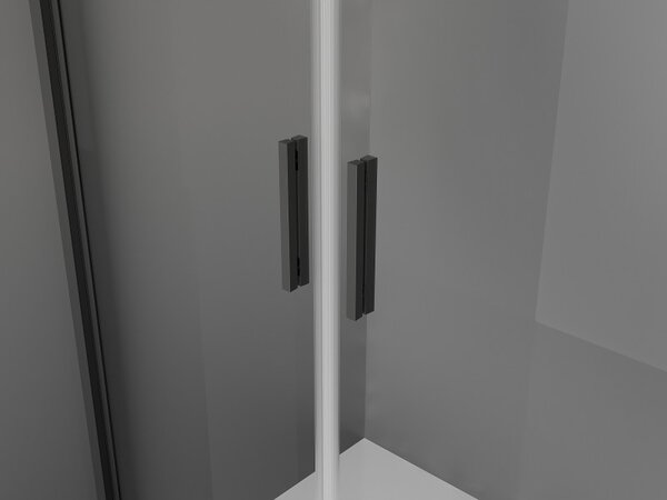 Mexen Exo, dvojkrídlové sprchové dvere 70x200 cm, 6mm číre sklo, čierny profil, 814-070-000-70-00