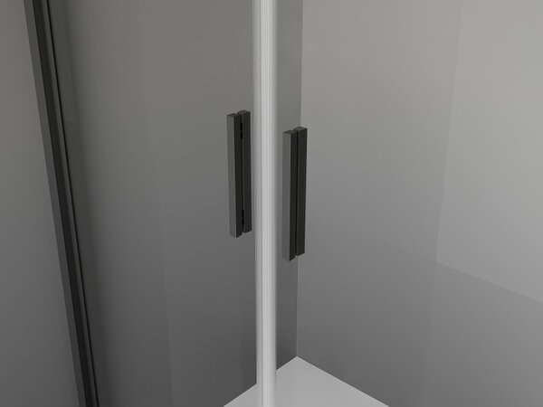 Mexen Exo, dvojité krídlové sprchové dvere 70x200 cm, 6mm číre sklo, čierny profil, 8182-070-000-70-00