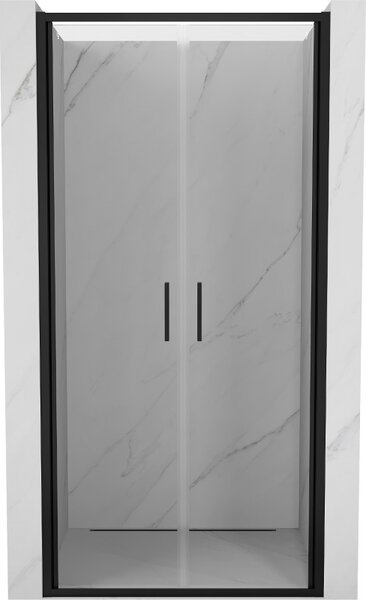 Mexen Exo, dvojkrídlové sprchové dvere 70x200 cm, 6mm číre sklo, čierny profil, 814-070-000-70-00
