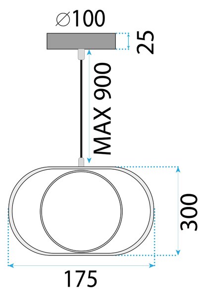 Toolight Toolight, LED závesné osvetlenie, 18W, 4000K, APP1555-CP, zlatá lesklá, OSW-05664