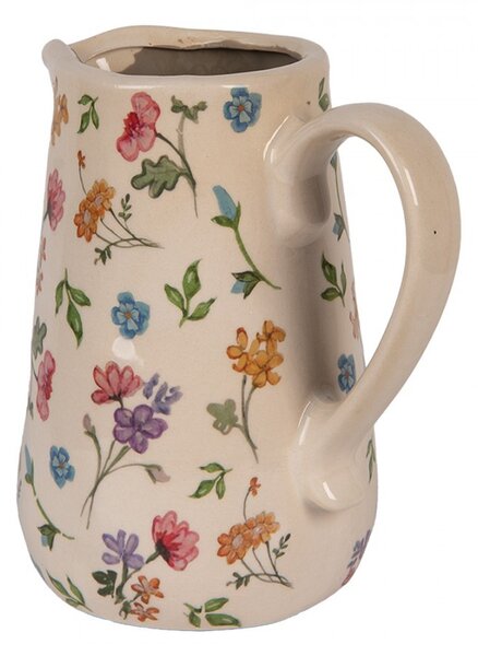 Keramický džbán s kvetinami Colourful Flowers M - 16*12*18 cm - Clayre & Eef