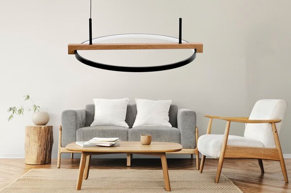 Toolight Toolight, LED stropné svietidlo 60cm + diaľkové ovládanie APP1530-CP, čierna-hnedá, OSW-05660