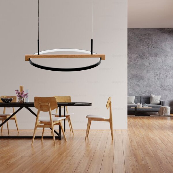 Toolight Toolight, LED stropné svietidlo 60cm + diaľkové ovládanie APP1530-CP, čierna-hnedá, OSW-05660