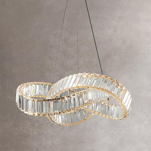 Toolight Toolight, LED závesné svietidlo 58cm, 49W, APP1538-CP, zlatá lesklá, OSW-05474