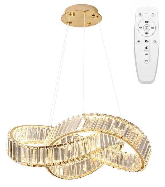 Toolight Toolight, LED závesné svietidlo 58cm, 49W, APP1538-CP, zlatá lesklá, OSW-05474