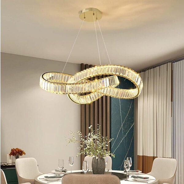 Toolight Toolight, LED závesné svietidlo 58cm, 49W, APP1538-CP, zlatá lesklá, OSW-05474