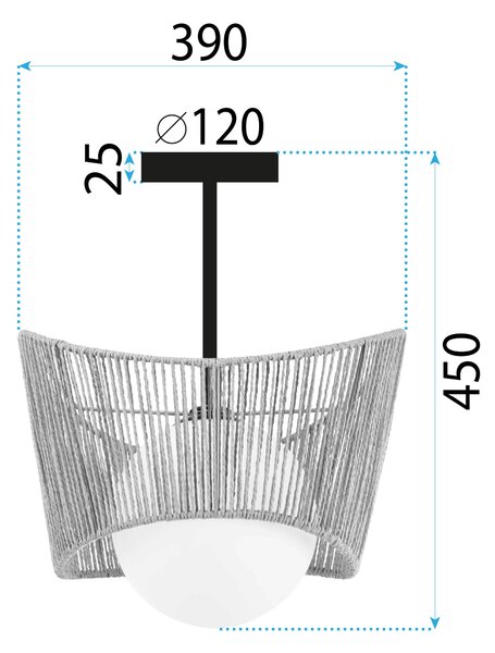 Toolight Toolight, závesné svietidlo 1xE27 APP1589-1CP, čierna-hnedá, OSW-04125