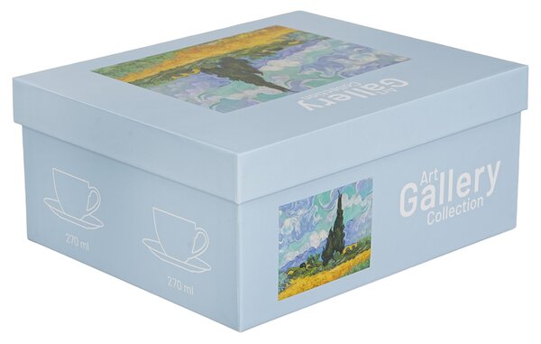 Porcelánová šálka s podšálkou Van Gogh Wheat Field 270 ml sada 2ks