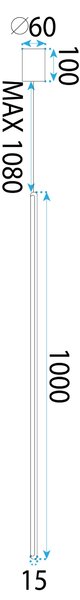 Toolight Toolight, LED stropné svietidlo 100cm, 18W, APP1449-C, čierna matná, OSW-04186