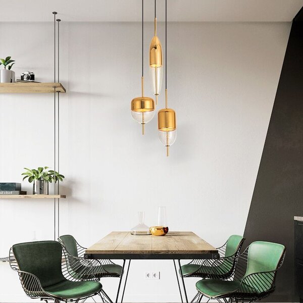 Toolight Toolight, LED závesné svietidlo, APP310-1CP, zlatá, OSW-08553