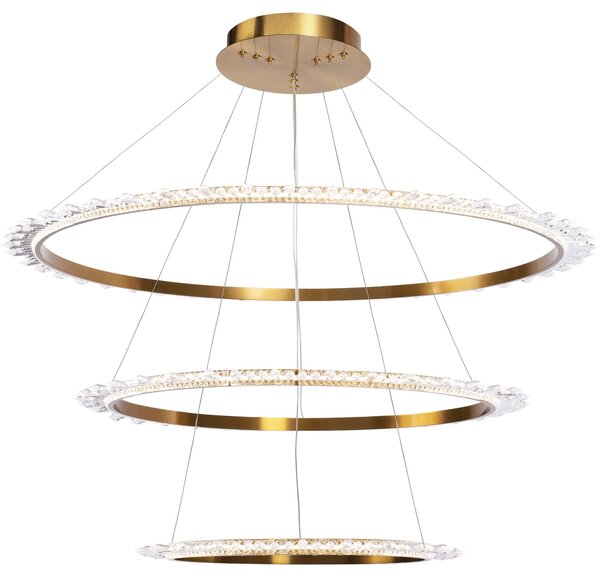 Toolight Toolight, LED krištáľové závesné svietidlo + diaľkové ovládanie APP1202-CP, zlatá, OSW-05480