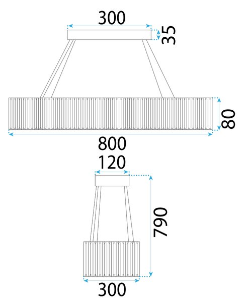 Toolight Toolight, LED stropné svietidlo, 32W, APP1547-CP, chrómová, OSW-05476