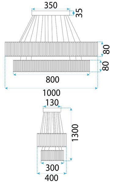 Toolight Toolight, LED stropné svietidlo 100x39 cm, 72W, APP1546-CP2, chrómová, OSW-05475