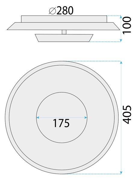 Toolight Toolight, LED stropné svietidlo 40cm, 14W, APP1460, zelená, OSW-04188