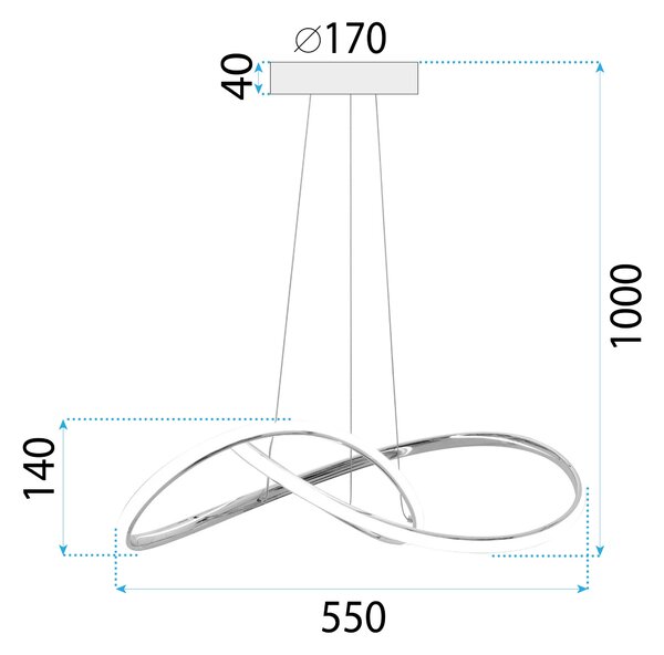 Toolight Toolight, LED stropné svietidlo, neutrálne svetlo 4000K, 32W, APP1601-CP, zlatá lesklá, OSW-05478
