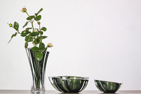 KRIŠTÁĽOVÁ VÁZA BOHEMIA YOKO GREEN 330MM