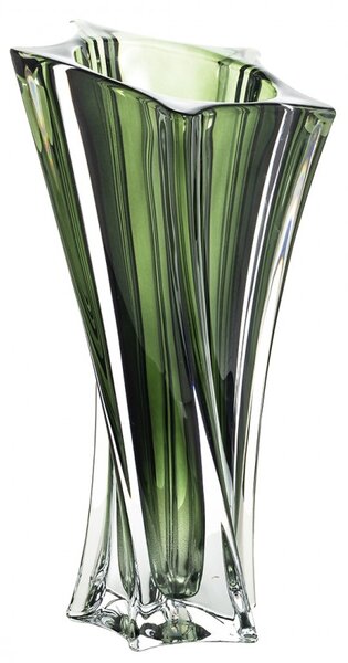 KRIŠTÁĽOVÁ VÁZA BOHEMIA YOKO GREEN 330MM