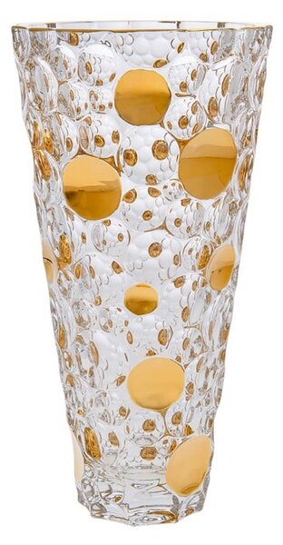 KRIŠTÁĽOVÁ VÁZA BOHEMIA JIHLAVA LISBOA GOLD 310MM