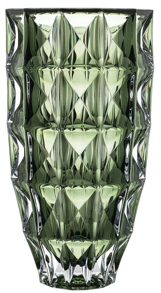 KRIŠTÁĽOVÁ VÁZA BOHEMIA DIAMOND SMOKEY GREEN 280 MM