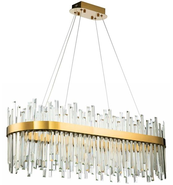 Toolight Toolight, LED krištáľové svietidlo 80x35 cm, APP1513-CP80, zlatá matná, OSW-03260