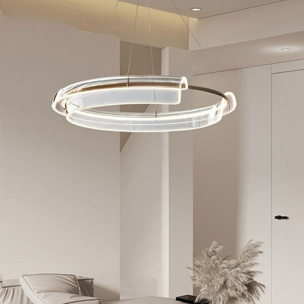 Toolight Toolight, LED závesné svietidlo 58cm s diaľkovým ovládaním APP1672-CP, zlatá matná, OSW-06137