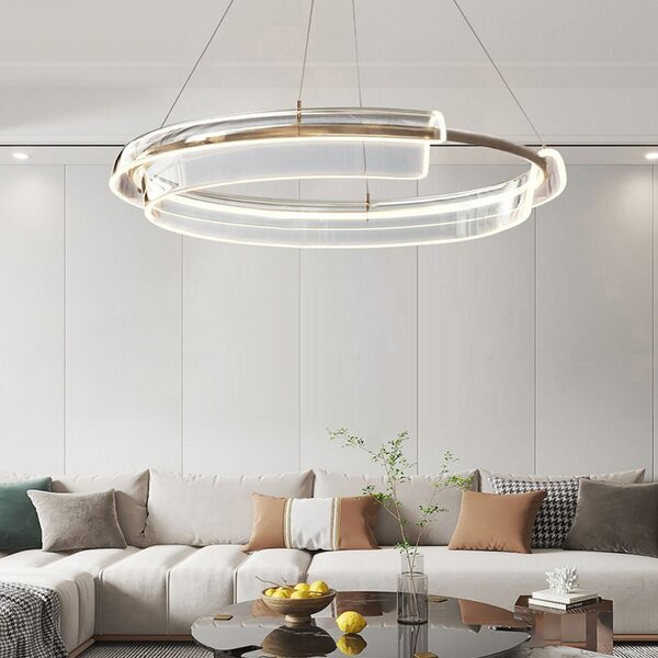 Toolight Toolight, LED závesné svietidlo 58cm s diaľkovým ovládaním APP1672-CP, zlatá matná, OSW-06137