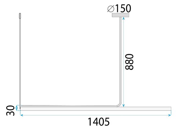Toolight Toolight, LED stropné svietidlo 140cm, 14W, APP1660-CP, čierna, OSW-06994