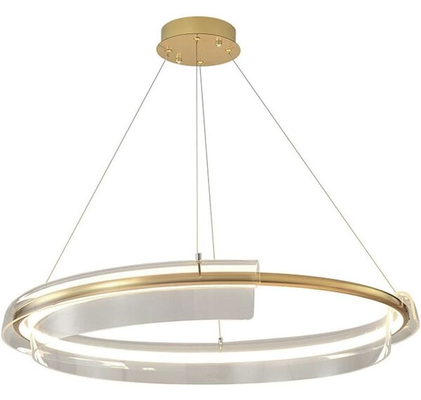 Toolight Toolight, LED závesné svietidlo 58cm s diaľkovým ovládaním APP1672-CP, zlatá matná, OSW-06137