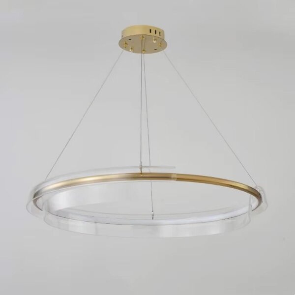 Toolight Toolight, LED závesné svietidlo 58cm s diaľkovým ovládaním APP1672-CP, zlatá matná, OSW-06137