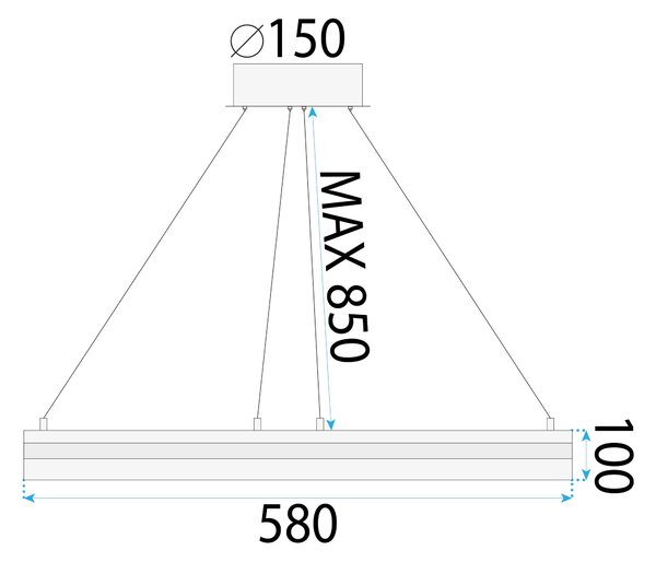 Toolight Toolight, LED závesné svietidlo 58cm s diaľkovým ovládaním APP1672-CP, zlatá matná, OSW-06137