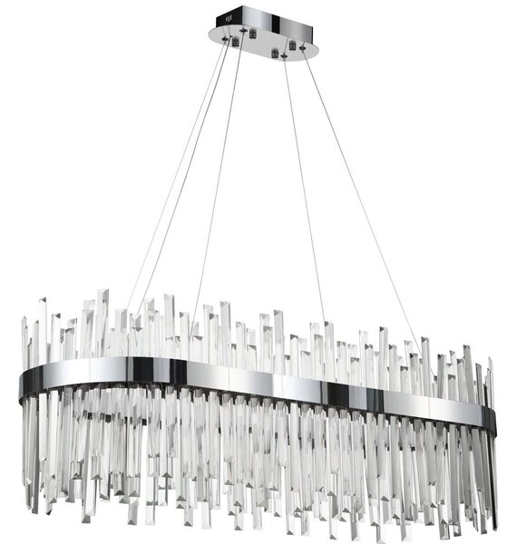 Toolight Toolight, LED krištáľové svietidlo 80x35 cm, 62W, APP1514-CP80, chrómová, OSW-03262