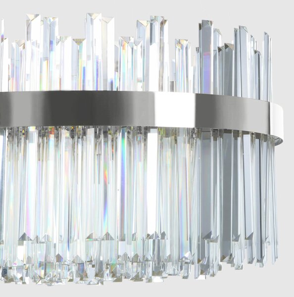 Toolight Toolight, LED krištáľové svietidlo 80x35 cm, 62W, APP1514-CP80, chrómová, OSW-03262