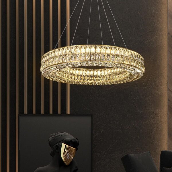 Toolight Toolight, LED stropné svietidlo 80cm + diaľkový ovládač, APP1569-CP, zlatá, OSW-06988