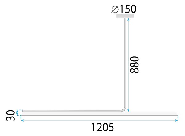 Toolight Toolight, LED stropné svietidlo 120cm, 14W, APP1659-CP, čierna, OSW-06990