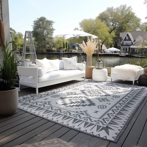 ELLE Decoration , Kusový koberec Gemini 106018 Silver z kolekcie Elle – na von aj na doma, 120x170, šedá, chodba / predsieň
